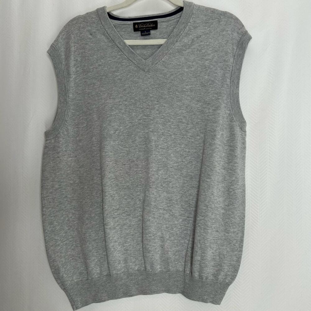 Brooks Brothers Supima cotton gray sweater vest large
